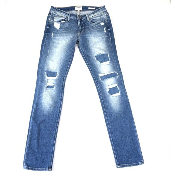 FRAME Denim L'Homme Skinny Casual Distressed Jeans Men's Size 30 x 31.5" Length - Picture 1 of 10